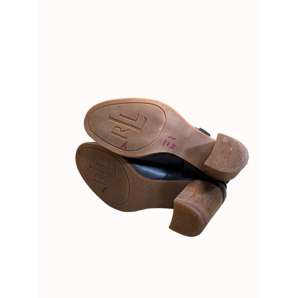 Ralph Lauren Lauren women’s black leather ankle boots 6B SKU 5421 - Picture 5 of 9